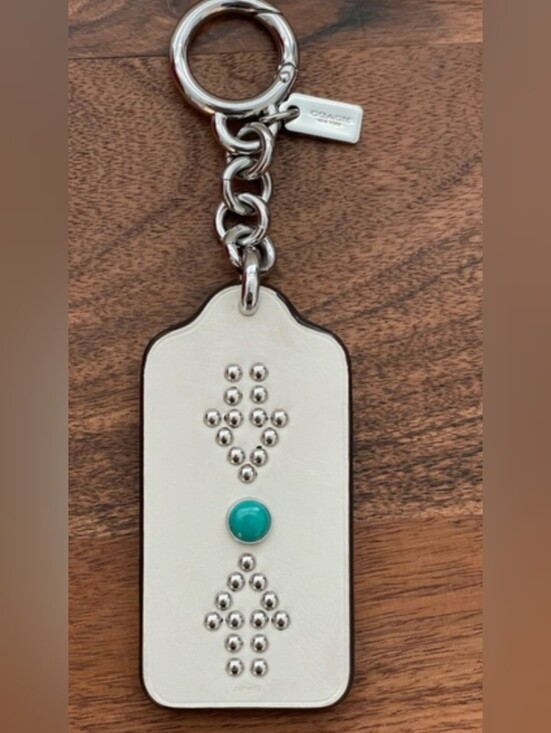 Coach Handbags - Coach 6" Western Collection Leather Hang Tag Keychain with Turquoise Accent